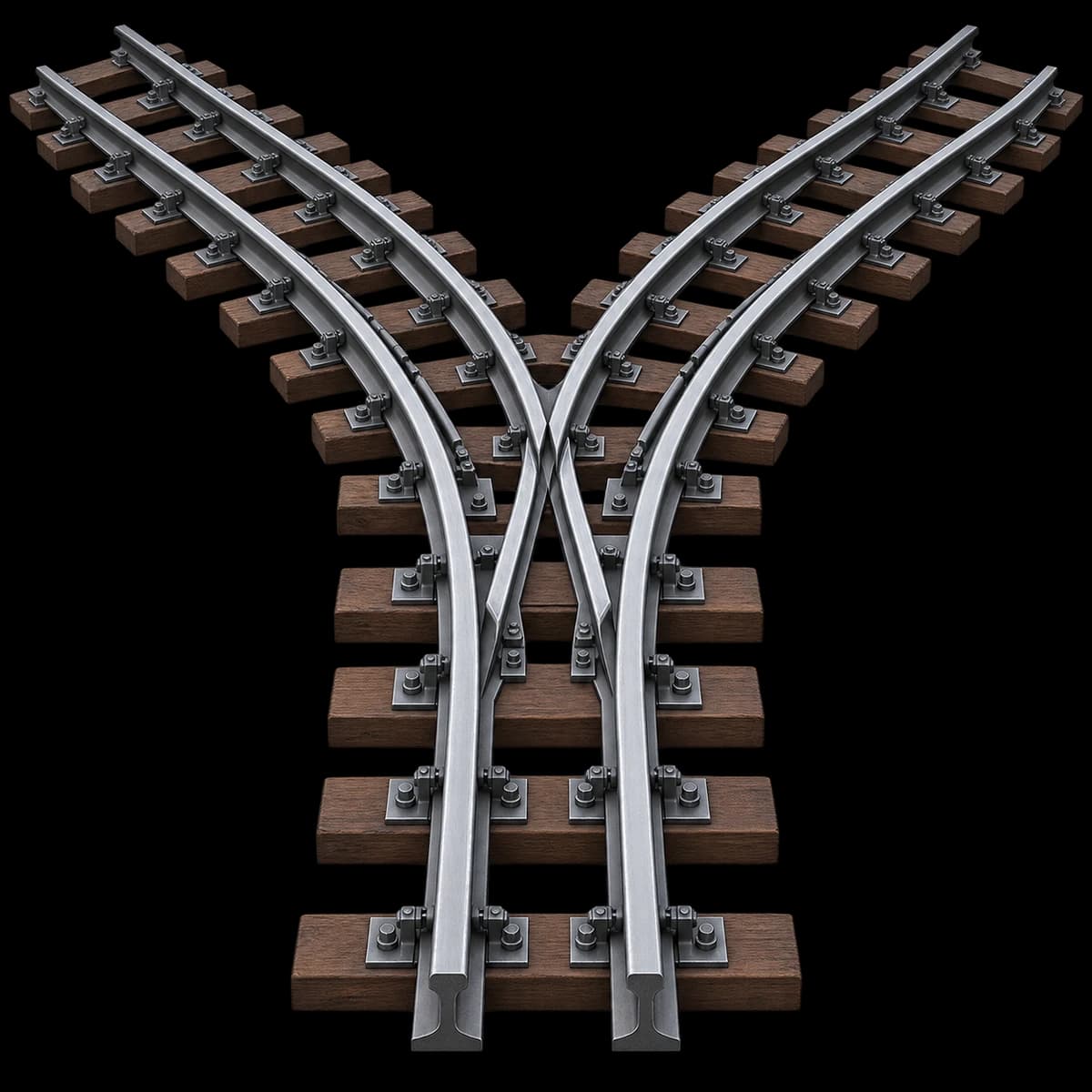 Стрелочный перевод Р65 марка 1/6 пр. 2628/2307 горочный симметричный (дерево)